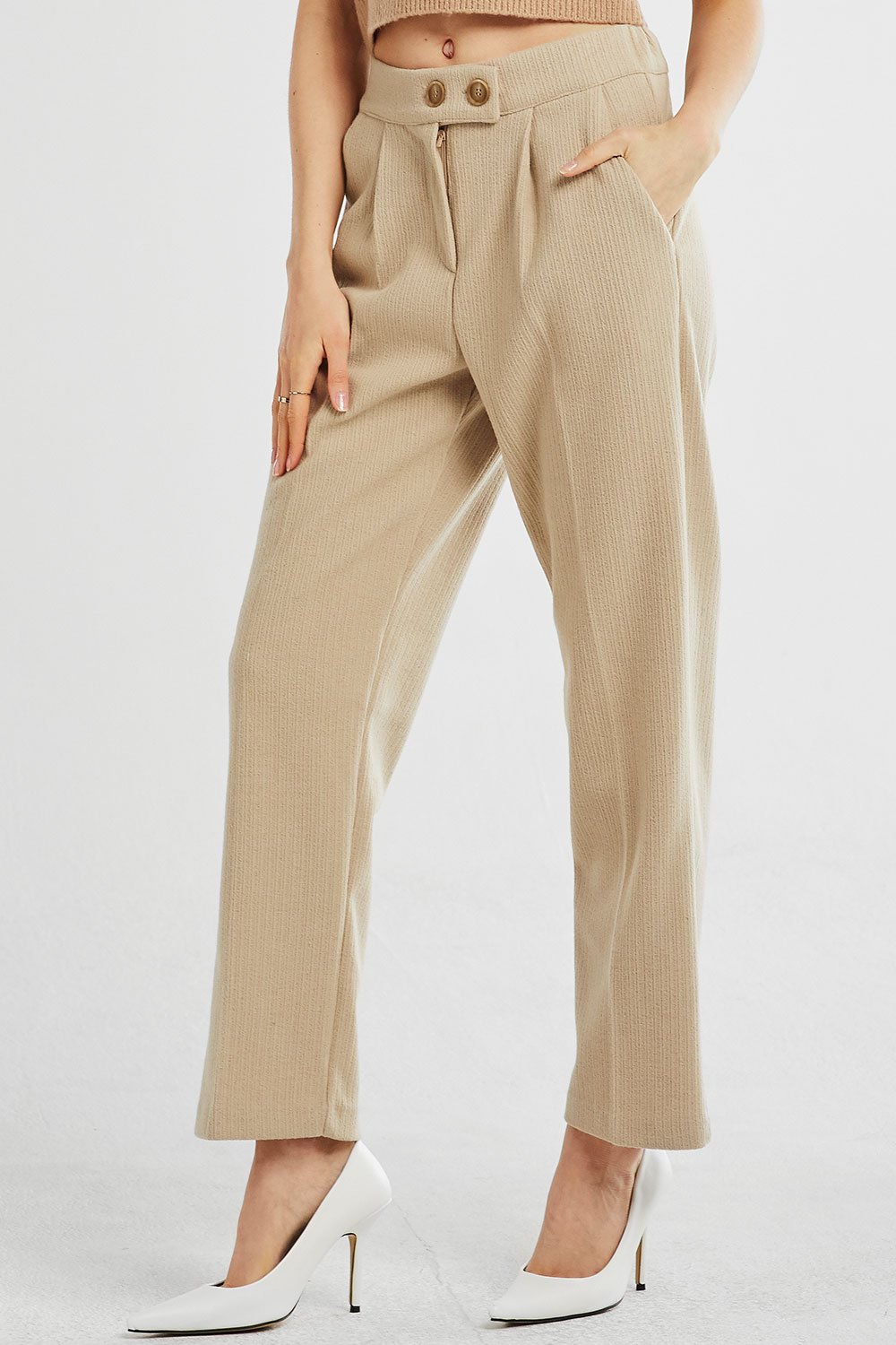 Vivian Textured Pintuck Pants