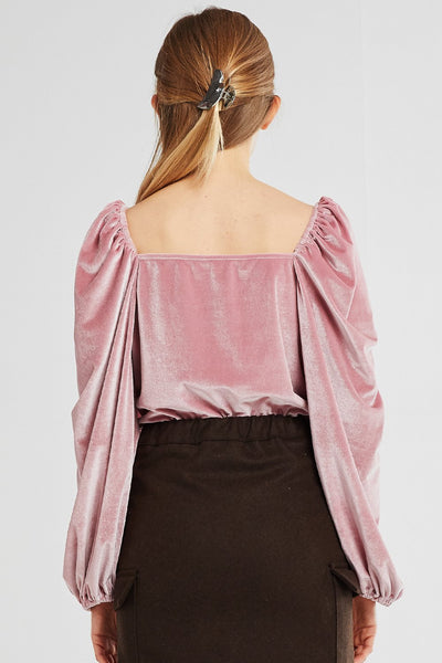 Claire Square Neck Velvet Top