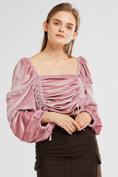 Claire Square Neck Velvet Top