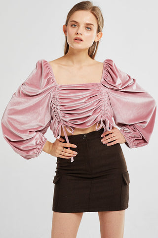 Claire Square Neck Velvet Top