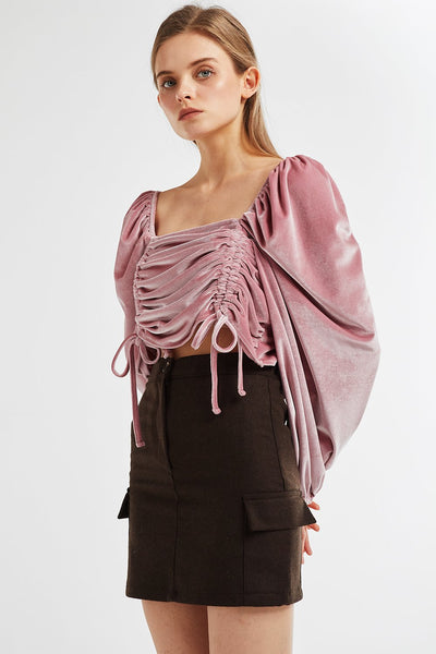 Claire Square Neck Velvet Top