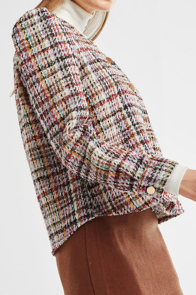 Scarlett Multi Tweed Puff Sleeve Jacket