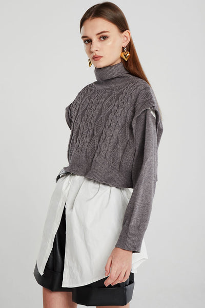 Maya Shirt Layered Splice Knit Jumper