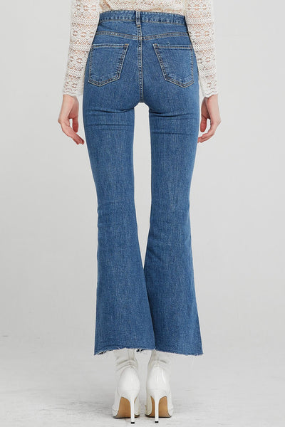 Belen Frayed Hem Bootcut Jeans