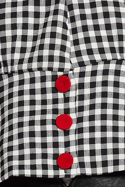 Anna Button Detail Gingham Blouse