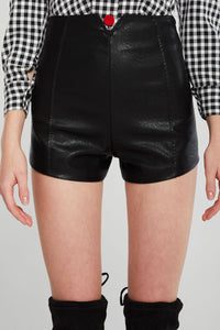 Marina Cutout Waist Pleather Shorts