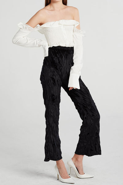 Kendall Shimmer Crinkle Velvet Pants