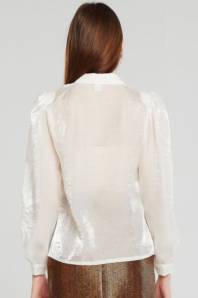 Tinley Puff Sleeve Shimmer Shirt