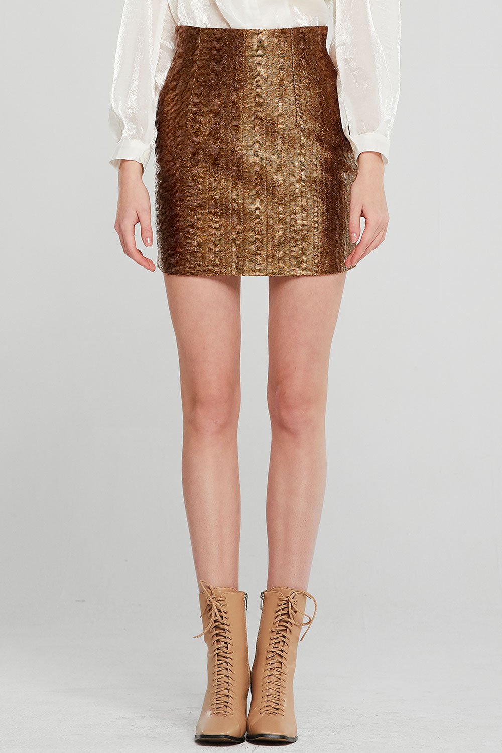 Simone Textured Metallic Skirt