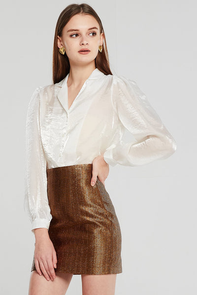 Tinley Puff Sleeve Shimmer Shirt