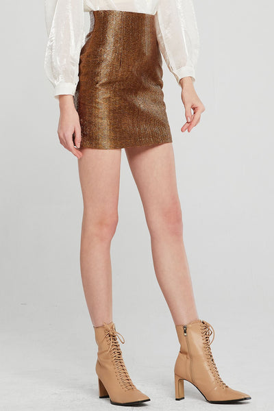 Simone Textured Metallic Skirt