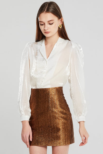 Simone Textured Metallic Skirt