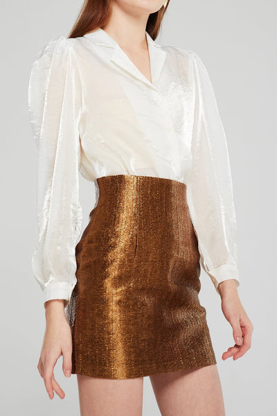 Tinley Puff Sleeve Shimmer Shirt