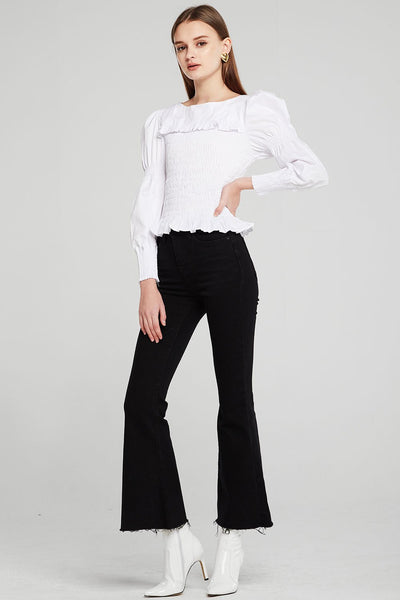 Belen Frayed Hem Bootcut Jeans