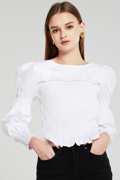 Willow Juliet Sleeve Smocked Blouse