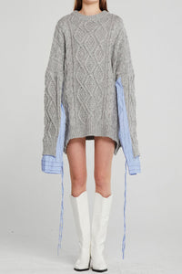 Sadie Shirt Combo Knit Pullover