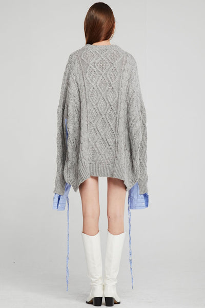 Sadie Shirt Combo Knit Pullover