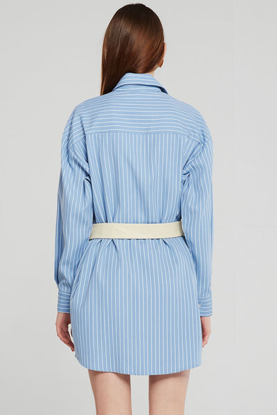 Abigail Spliced Knit Shirt Dress