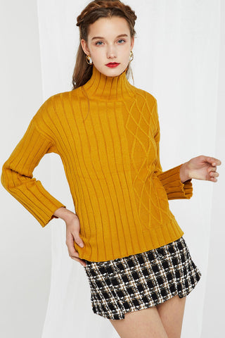 Josefina Asymmetrical Pattern Turtleneck