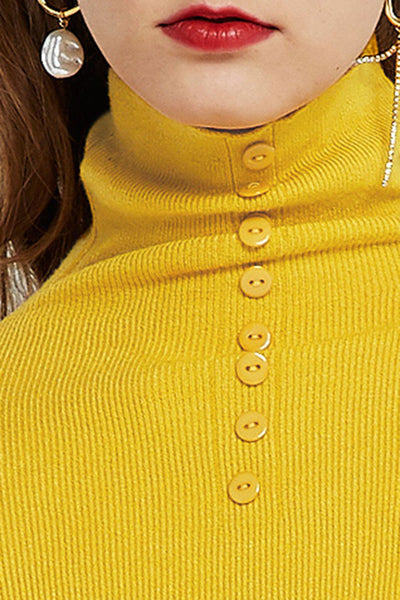 Rita Buttoned Turtleneck-2 Colors