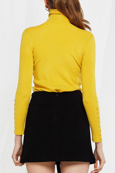 Rita Buttoned Turtleneck-2 Colors