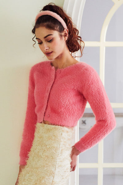 Dani Fuzzy Cropped Cardigan