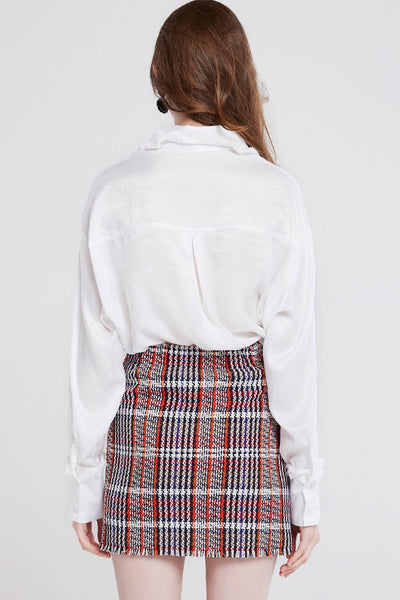 Kaitlyn Buttoned Plaid Skirt