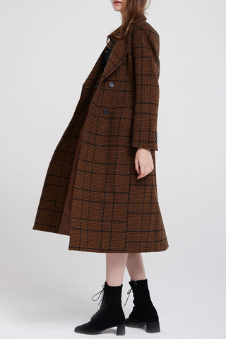 Peggy Double Breasted Plaid Coat-2 Colors