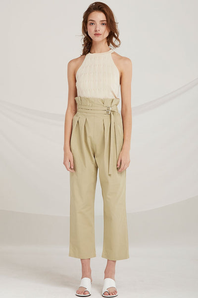 Veda Double Belted Paperbag Waist Pants