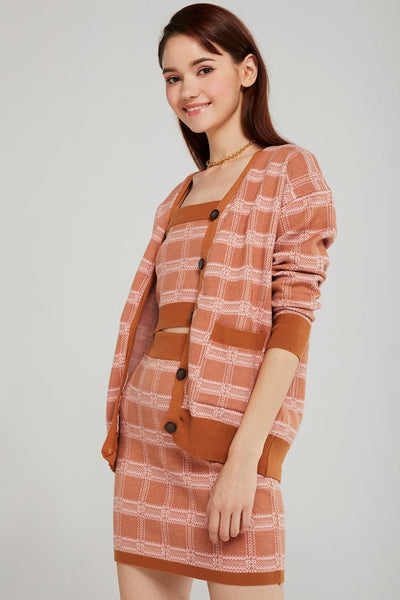 storets.com Sophia Grid Check Knit 3-Piece Set