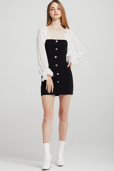 storets.com Alexis Jewel Button Dress w/ Frill Top