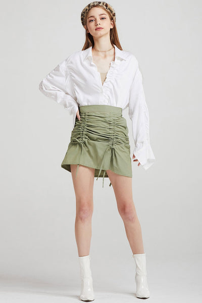 Charlie Drawstring Ruched Skirt