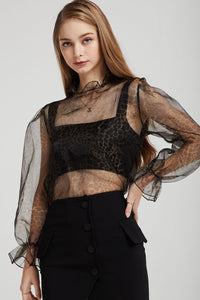 Ivy See-Thru Leopard Blouse