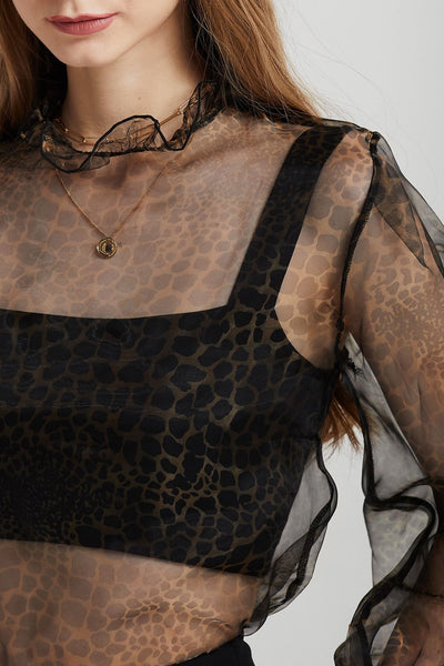 Ivy See-Thru Leopard Blouse