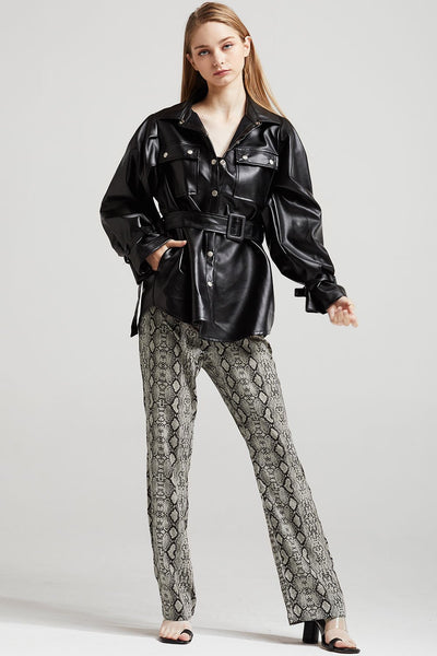 storets.com Abigail Oversized Pleather Shirt Jacket