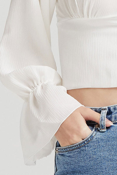 Rowan Ruffle Neck Crop Blouse