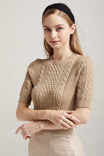 Maria Cable-Knit Crop Top