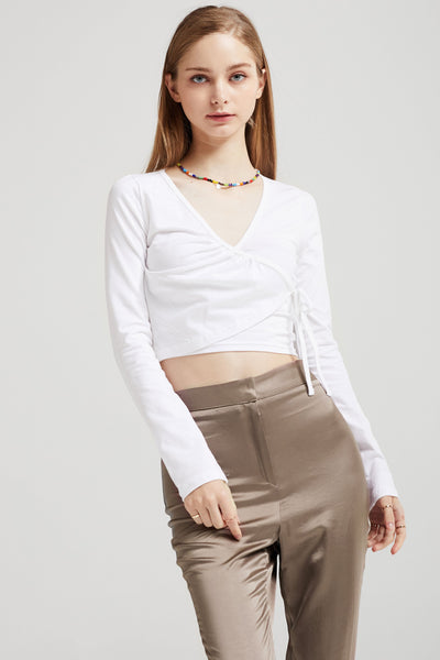 Fiona Cropped Wrap Top