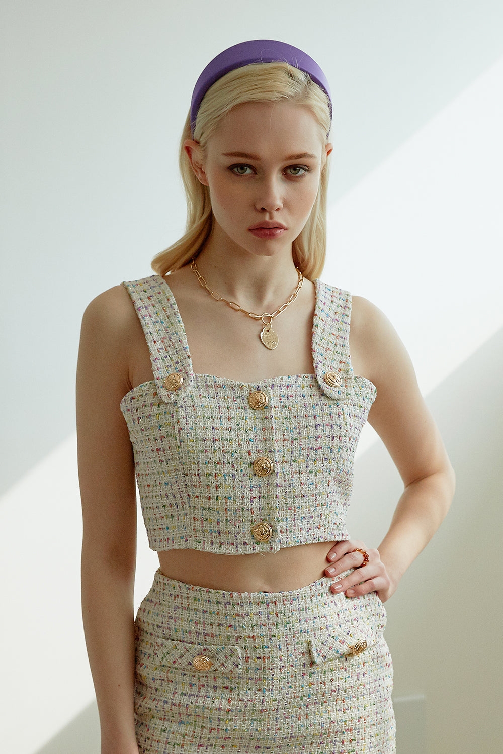 Evelyn Tweed Crop Top