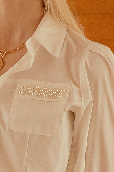 Aria Pearl Embellished Shirt