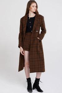 Peggy Double Breasted Plaid Coat-2 Colors