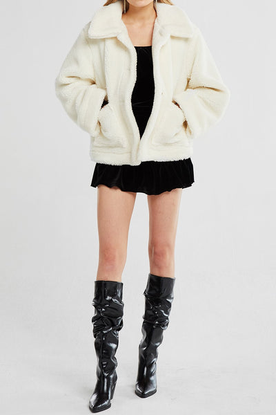 Natalie Fuzzy Borg Coat