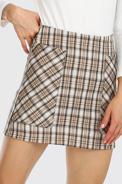 Maci Plaid Check Pocket Skirt