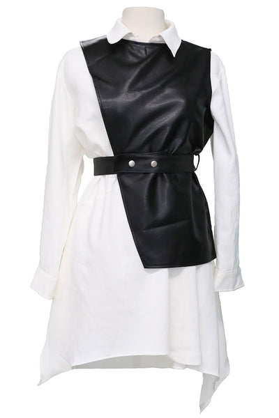 Knox Pleather Vest and Dress Set