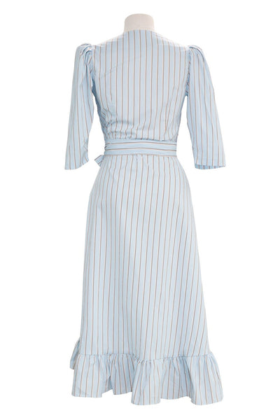 Amani Striped Wrap Dress