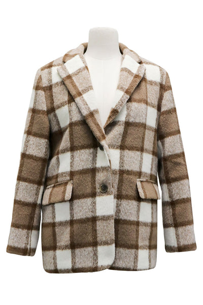 Lucy Plaid Fuzzy Blazer