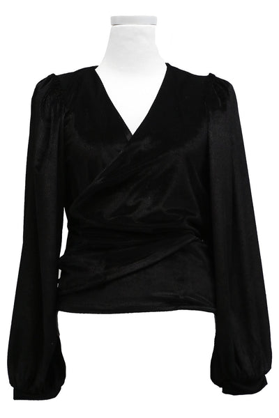 Maya Wrap Velvet Blouse