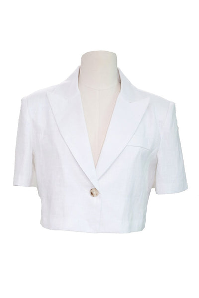 Jaelyn Cropped Linen Jacket