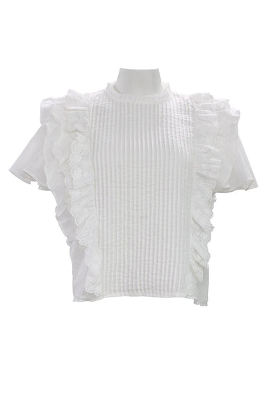 Karsyn Pintuck Ruffle Blouse