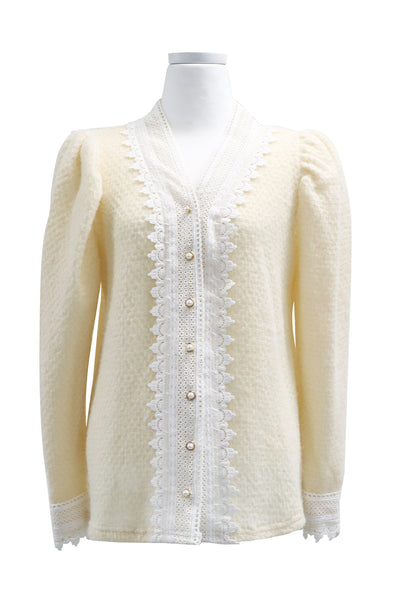 Ariana Lace Trim Fluffy Cardigan